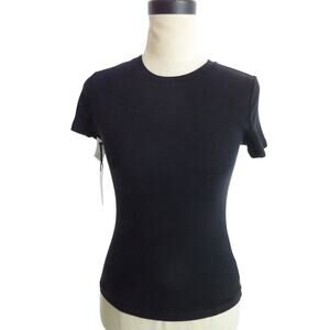 NWT TNA Aritzia Black Crew Top Shirt Size S